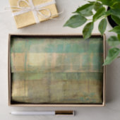 Gilded Turquoise en Green Abstract Painting Tissuepapier (Geschenk)