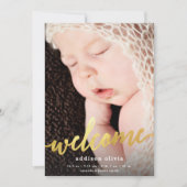 Gilded Welcome Faux Gold | Aankondiging geboorte (Voorkant)