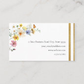 Gilded Wildflower Bouquet Afstuderen Naam Kaart Contactkaartje (Achterkant)