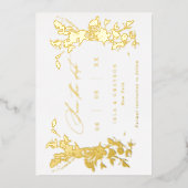 Gilded Wildflower Wedding Save the Date Gold Folie Uitnodiging (Voorkant)
