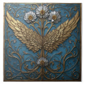 Gilded Winged Floral Tegeltje (Voorkant)