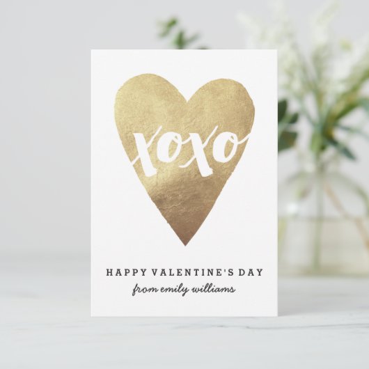 Gilded XOXO Classroom Valentijn - Wit Kaart (Staand voorkant)