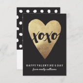 Gilded XOXO Classroom Valentijn - zwart Kaart (Voorkant / Achterkant)