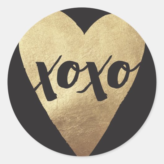 Gilded XOXO Valentijnsdag Sticker - zwart (Voorkant)