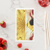 Gilded Zenith: Molten Gold & Deep Crimson High End Servet (Insitu)