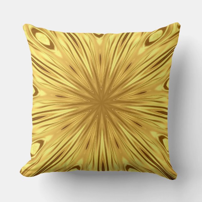 Gilded Zenith: Opulent Swirl Crimson | Gold Luxury Kussen (Voorkant)