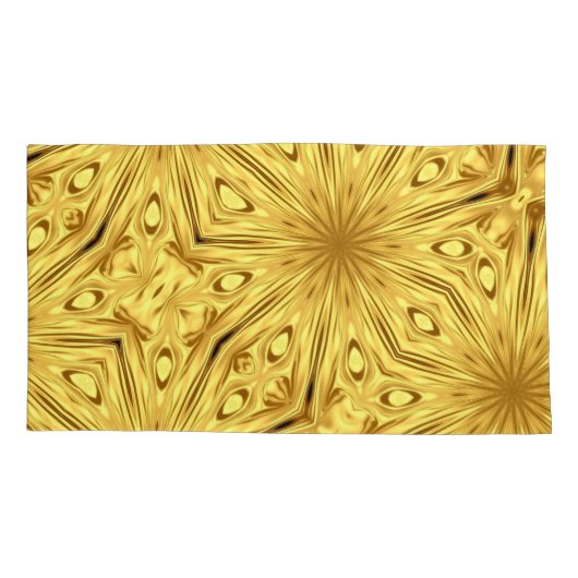 Gilded Zenith: Opulent Swirl Liquid Gold | High Kussensloop (Achterkant)