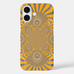 Gilded Zephyr: Elegantie in Gouden Geel & Chrome iPhone 16 Hoesje