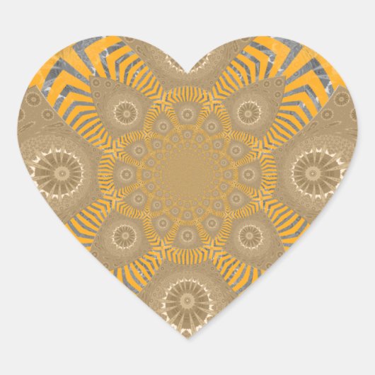 Gilded Zephyr: Elegantie in Gouden Geel & Chrome Hart Sticker (Voorkant)