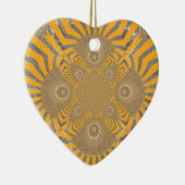 Gilded Zephyr: Elegantie in Gouden Geel & Chrome Keramisch Ornament (Rechts)