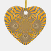 Gilded Zephyr: Elegantie in Gouden Geel & Chrome Keramisch Ornament (Voorkant)
