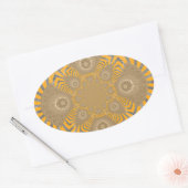 Gilded Zephyr: Elegantie in Gouden Geel & Chrome Ovale Sticker (Envelop)