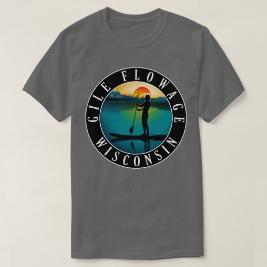 Gile Flowage Wisconsin Paddleboarding T-shirt (Design voorkant)