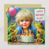 GILES ~ Verjaardag Kaart ~ Kikkers ~ (Voorkant / Achterkant)