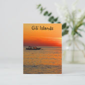 gili - eilanden gouden zonsopgang briefkaart (Staand voorkant)