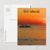 gili - eilanden gouden zonsopgang briefkaart (Voorkant / Achterkant)
