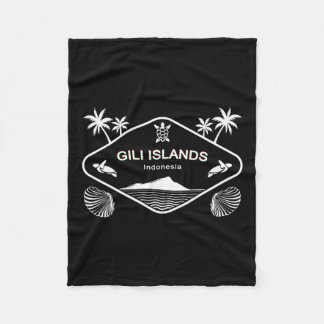 Gili-eilanden Indonesië Zeeschildpad Palmen Vakant Fleece Deken