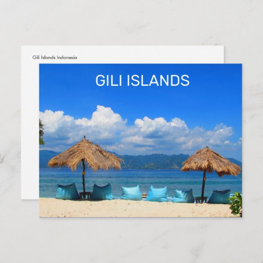 Gili Eilanden Strand Indonesië Briefkaart (Voorkant / Achterkant)
