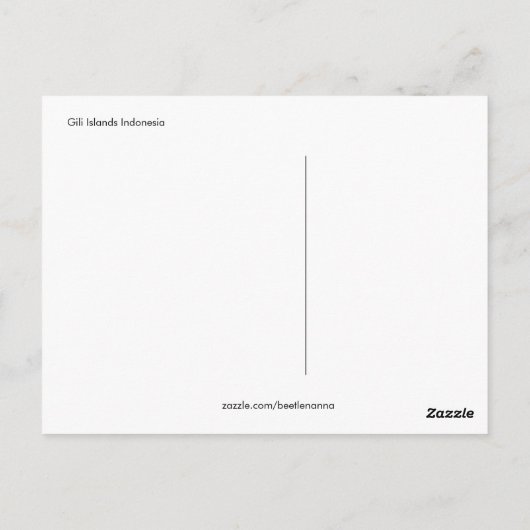 Gili Eilanden Strand Indonesië Briefkaart (Achterkant)