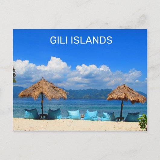 Gili Eilanden Strand Indonesië Briefkaart (Voorkant)