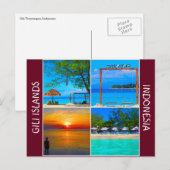 Gili eilanden stranden briefkaart (Voorkant / Achterkant)