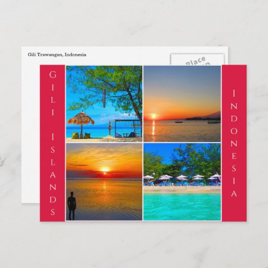 gili eilandscènes briefkaart (Voorkant / Achterkant)