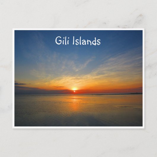 Gili Islands zonsondergang Briefkaart (Voorkant)