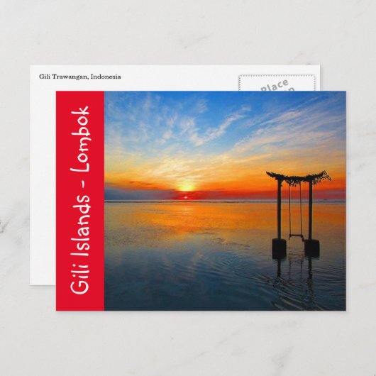 gili lombok sunset briefkaart (Voorkant / Achterkant)