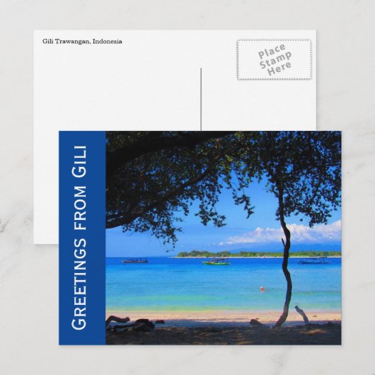 gili strandgroeten briefkaart (Voorkant / Achterkant)