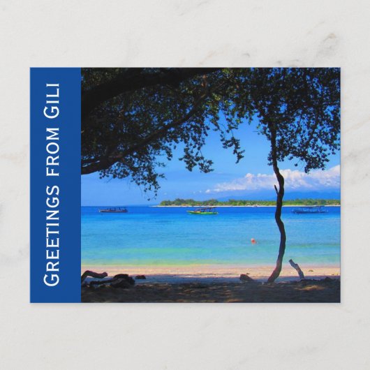 gili strandgroeten briefkaart (Voorkant)