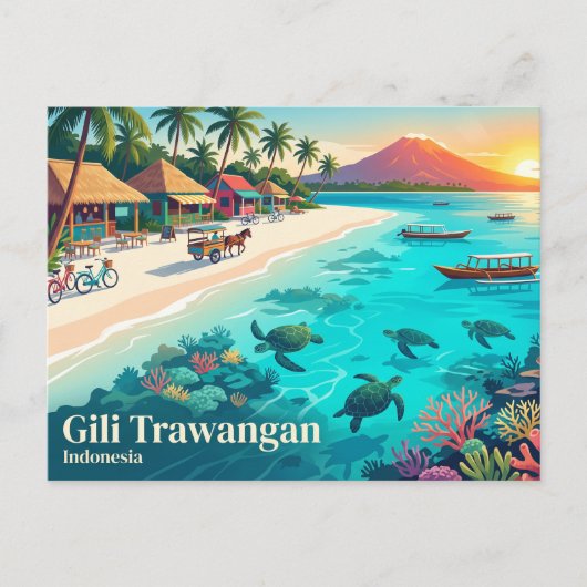 Gili Trawangan Indonesië Briefkaart (Voorkant)