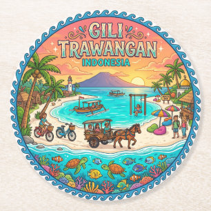 Gili Trawangan Indonesië Ronde Kartonnen Onderzetter