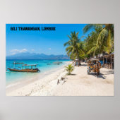 Gili Trawangan Island Paradise Beach Wall Art Poster (Voorkant)
