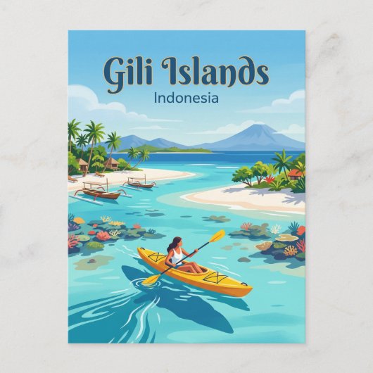 Gililanden Indonesië Briefkaart (Voorkant)