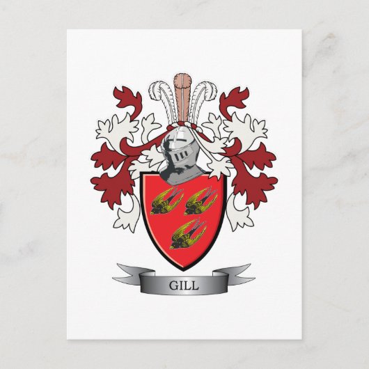 Gill Family Crest Coat of Arms Briefkaart (Voorkant)