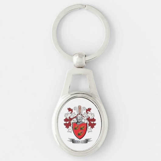 Gill Family Crest Coat of Arms Sleutelhanger (Voorkant)