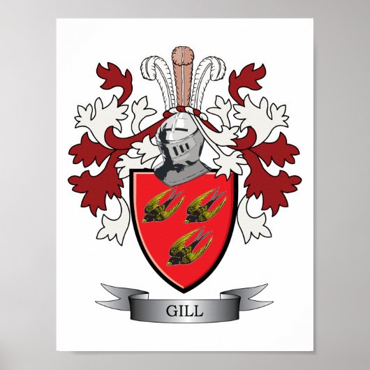 Gill Family Crest Coat. Poster (Voorkant)