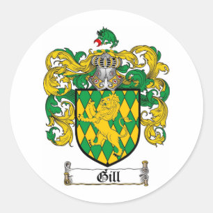 GILL FAMILY CREST - GILL WAPEN RONDE STICKER