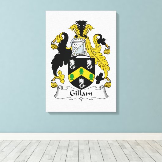 Gillam Family Crest Canvas Afdruk (Insitu (Houten vloer))