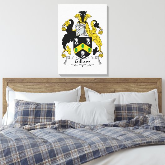 Gillam Family Crest Canvas Afdruk (Insitu (Slaapkamer))