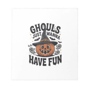 Gillen Willen Gewoon Feestvieren Halloween Pompoen Notitieblok