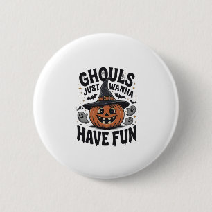 Gillen Willen Gewoon Feestvieren Halloween Pompoen Ronde Button 5,7 Cm