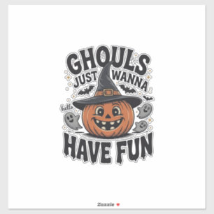 Gillen Willen Gewoon Feestvieren Halloween Pompoen Sticker
