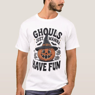Gillen Willen Gewoon Feestvieren Halloween Pompoen T-shirt