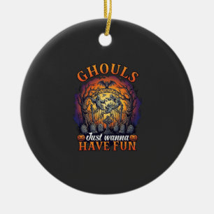 Gillen Willen Gewoon Fun Geesten Kerkhof Pompoen Keramisch Ornament
