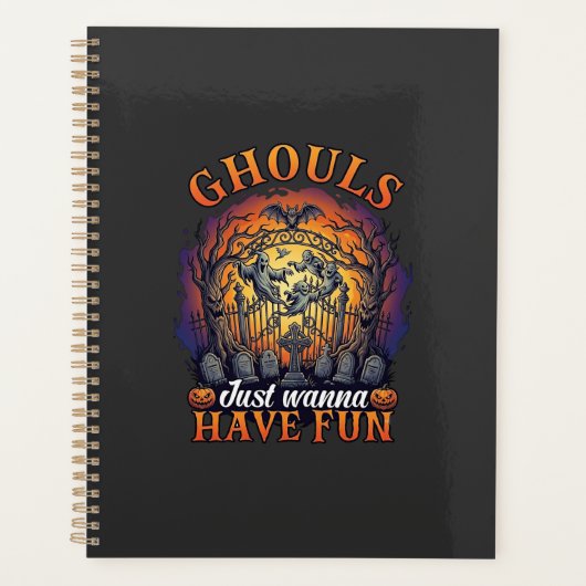 Gillen Willen Gewoon Fun Geesten Kerkhof Pompoen Planner (Voorkant)