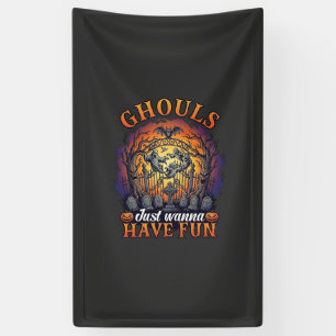 Gillen Willen Gewoon Fun Geesten Kerkhof Pompoen Spandoek