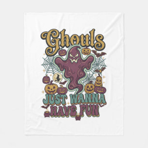 Gillen Willen Gewoon Fun Ghost Pompoenen Heks Ma Fleece Deken