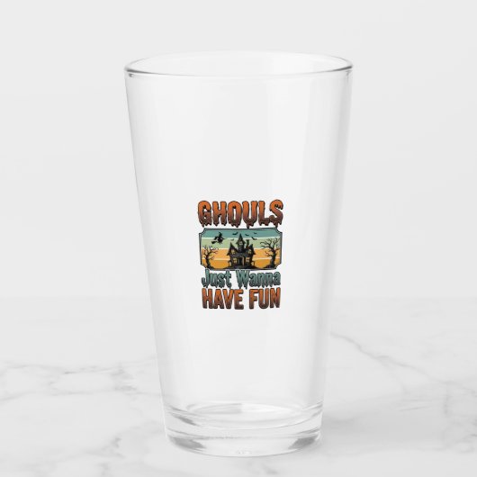 Gillen Willen Gewoon Fun Vintage Halloween Glas (Voorkant)