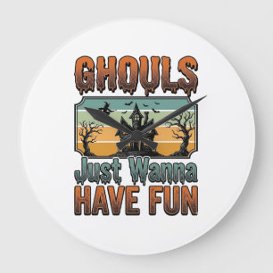 Gillen Willen Gewoon Fun Vintage Halloween Grote Klok
